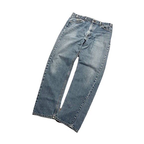 Vintage 90s Distressed Levis 505 Orange Tab Regular Straight USA Jeans 35 x 31.5 - Picture 1 of 10